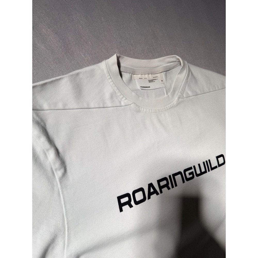 Roaringwild Logo Graphic T-Shirt Mens Medium White Streetwear Short Sleeve Tee - Picture 5 of 8